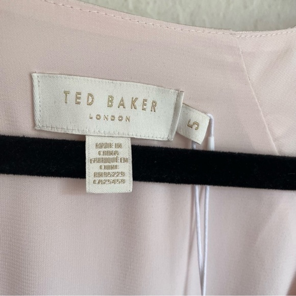 Ted Baker Puff Sleeve Faux Wrap Dress Babydoll Flowy Ted Size 5 = US 14 NWT - Picture 14 of 15
